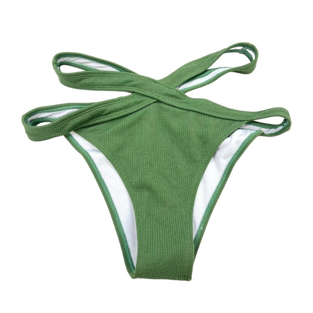 NWOT Double Waistband Ribbed Bikini Bottom | Medium
